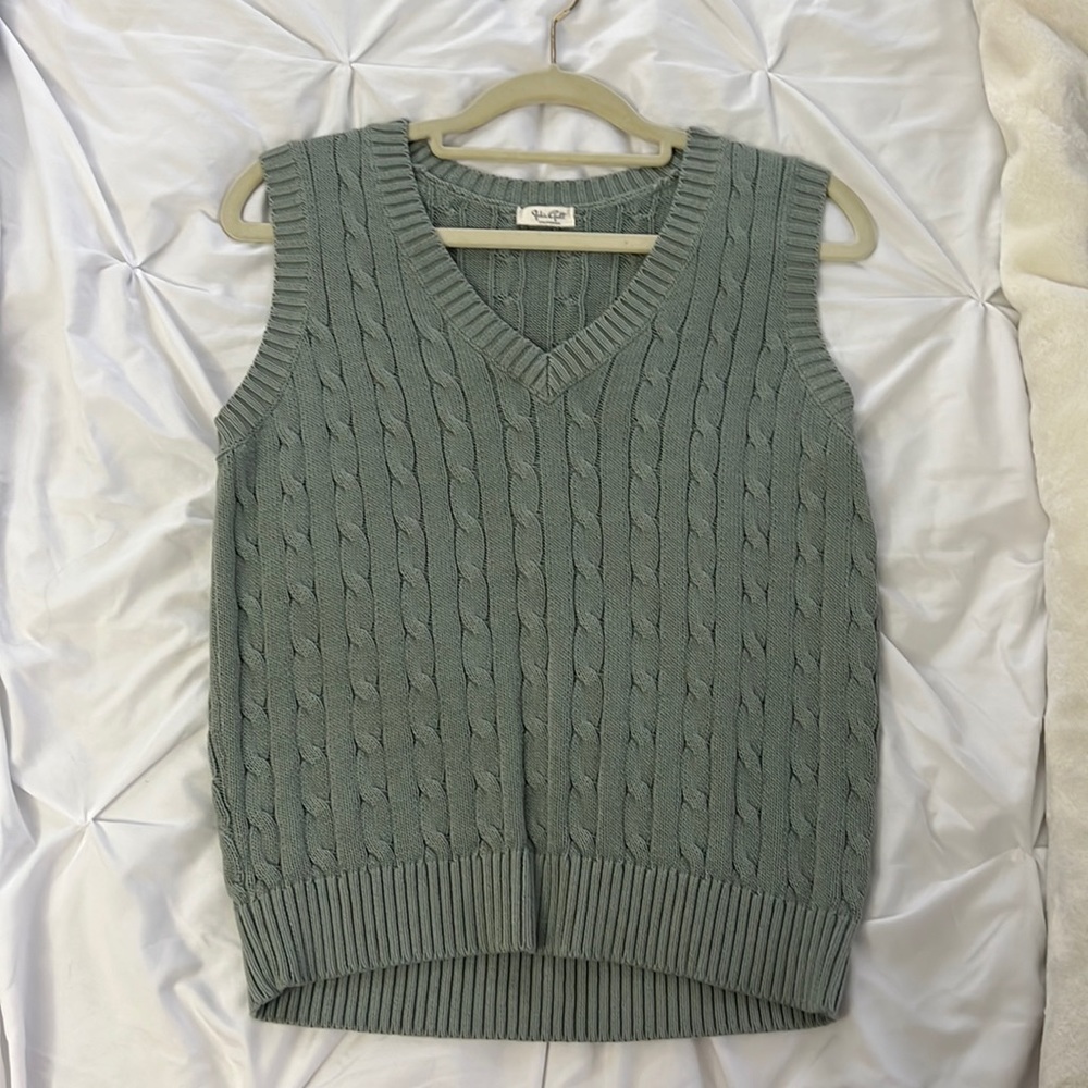 Green sweater vest